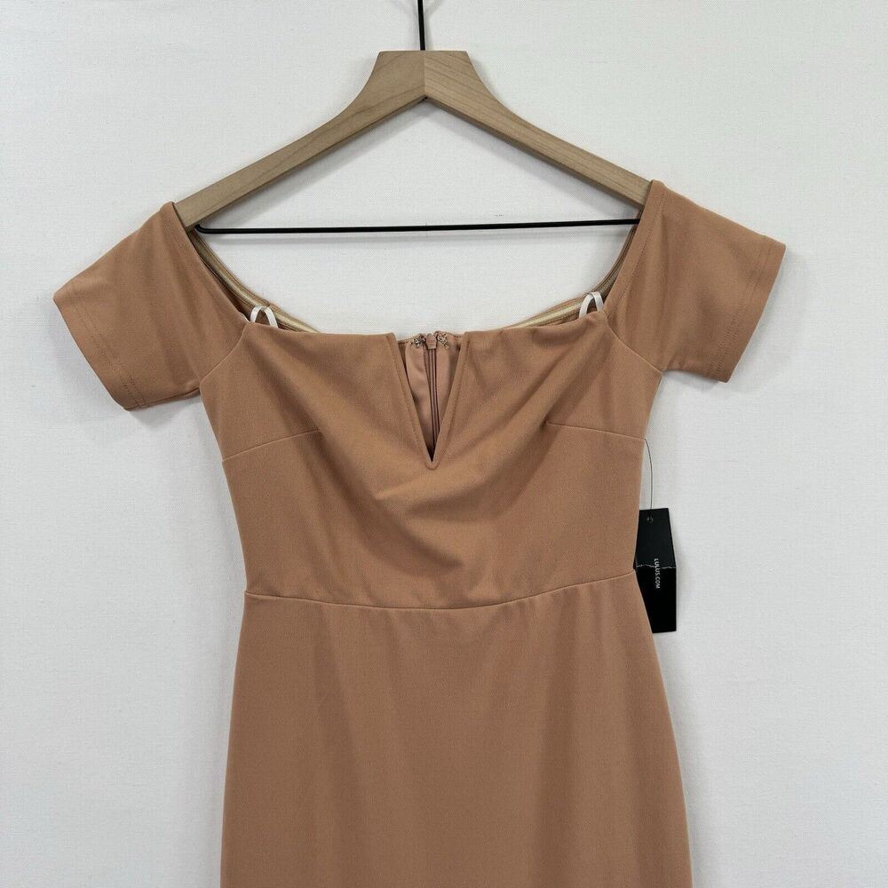 Lulu's Peach Off-Shoulder Maxi Dress - Picture 3 of 15